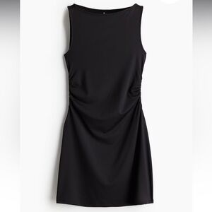 Divided Black Sleeveless Midi Dress